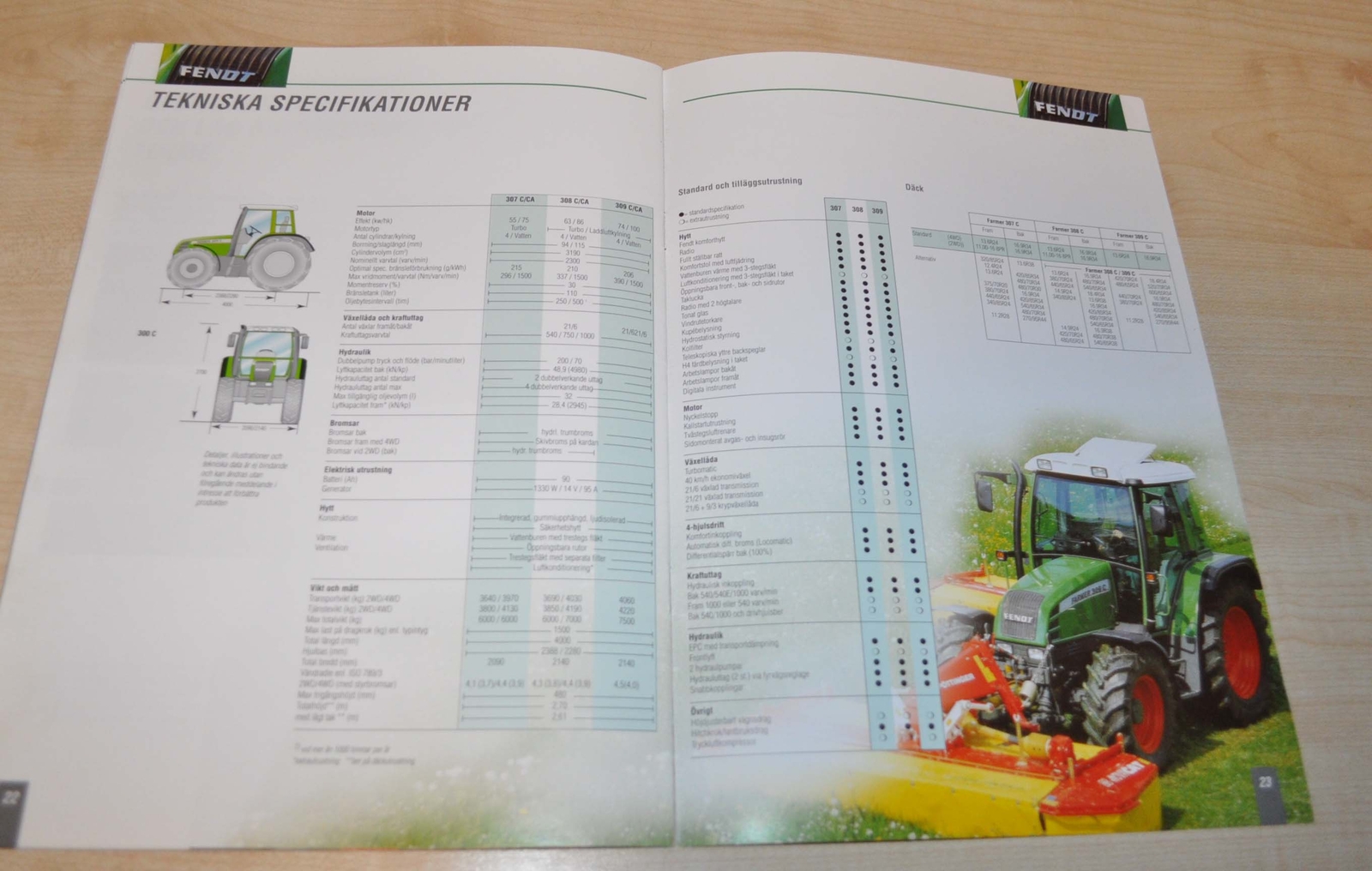 Fendt 307 308 309 Farmer Tractor Agricultural Brochure Prospekt Sweden