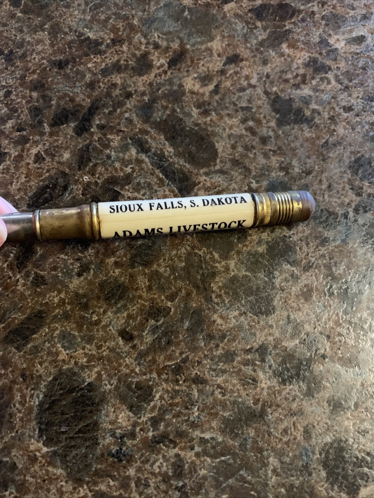 Vtg Adams Livestock Commission Sioux Falls SD Bullet Pencil