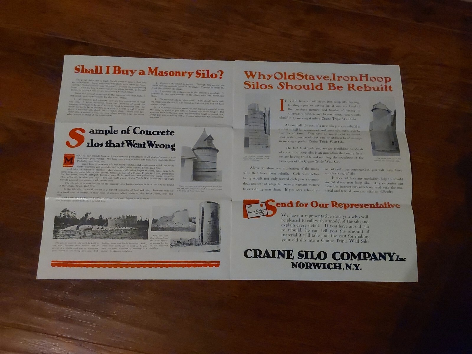 Craine Silo 1920s Advertising Brochure Lot Farm Building