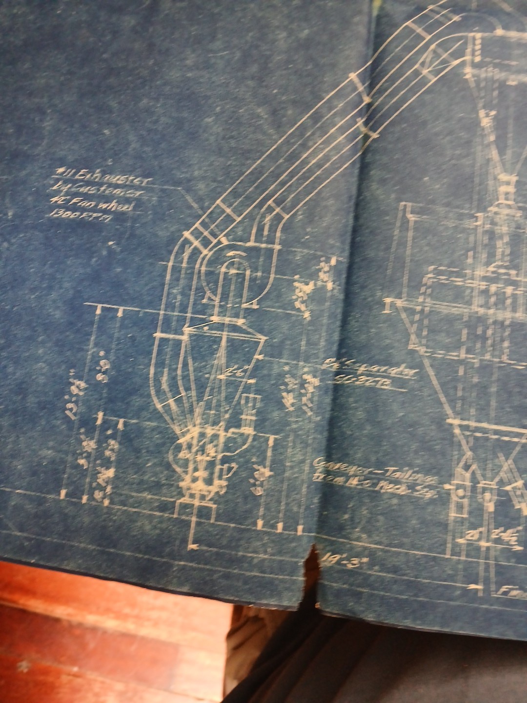 1932 Blue Print Raymond Bros. REPRINT Impact Pulverizer Co. Chicago , ILL