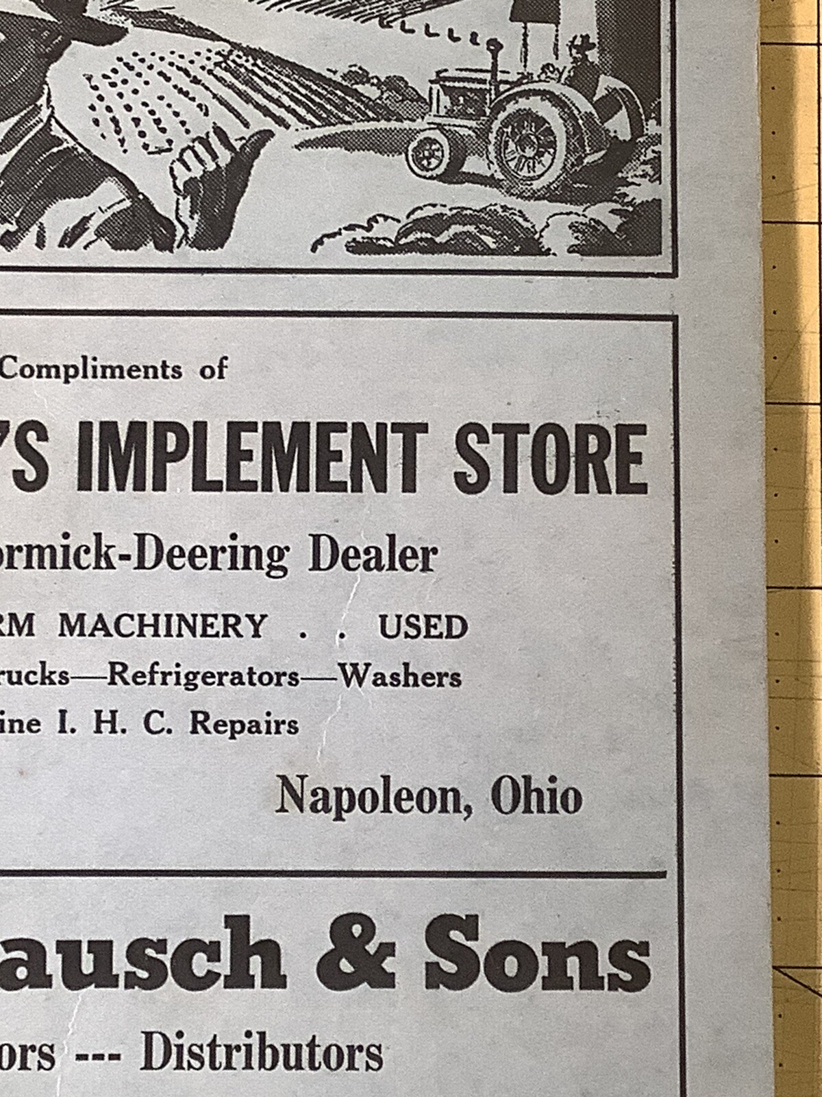 Vintage Farm Account Book L.S. Dunbars Implement Store Napoleon Ohio INV-P1127