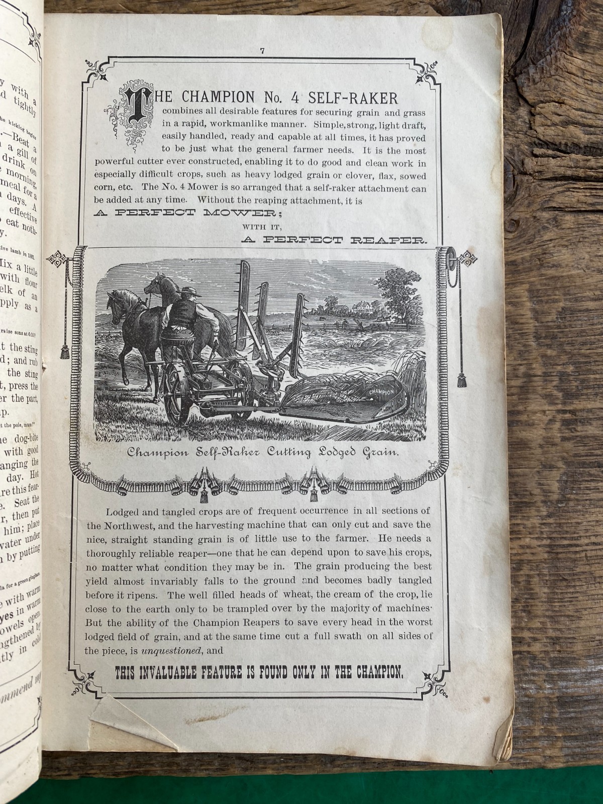 ORIGINAL CHAMPION HORSE DRAWN HARVESTING MACHINES HANDBOOK FOR FARMERS 1882