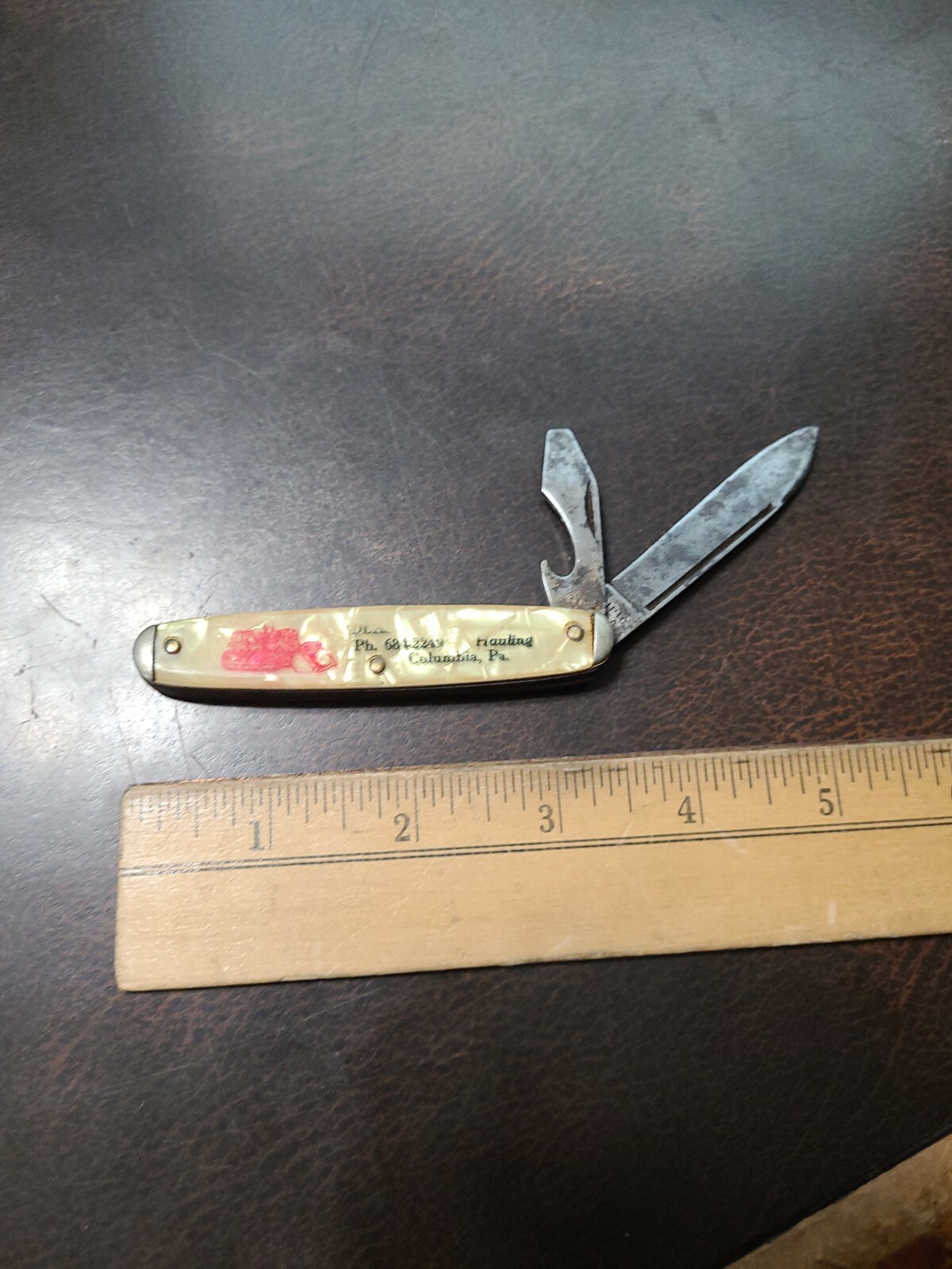 Vintage Early Columbia Pa Excavator Equipment Pocket Knife