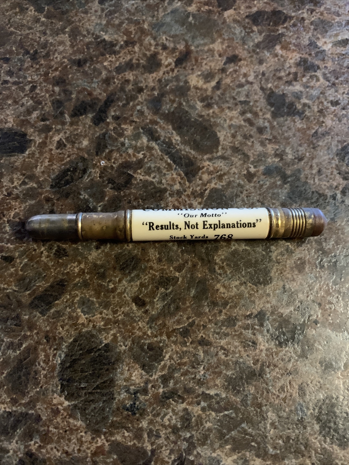 Vtg Adams Livestock Commission Sioux Falls SD Bullet Pencil