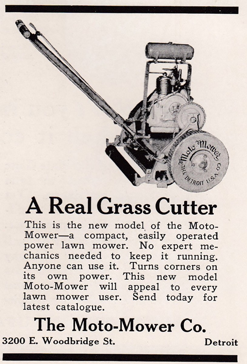 1924 Moto Mower: A Real Grass Cutter Vintage Print Ad