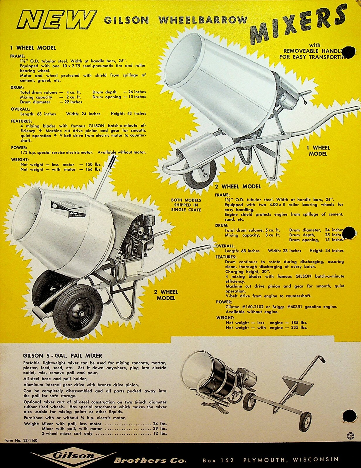 Gilson Concrete Mixers 24T Series Brochure Farm & Home Plymouth Wi