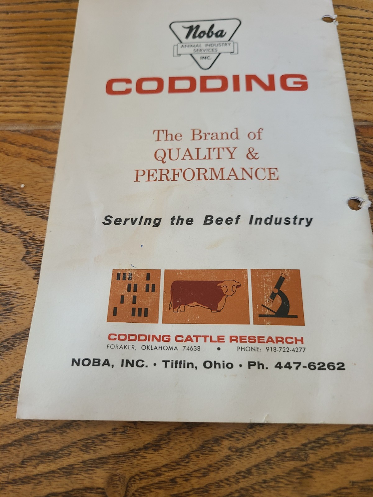 Vintage Noba Cattle Bulls Booklet
