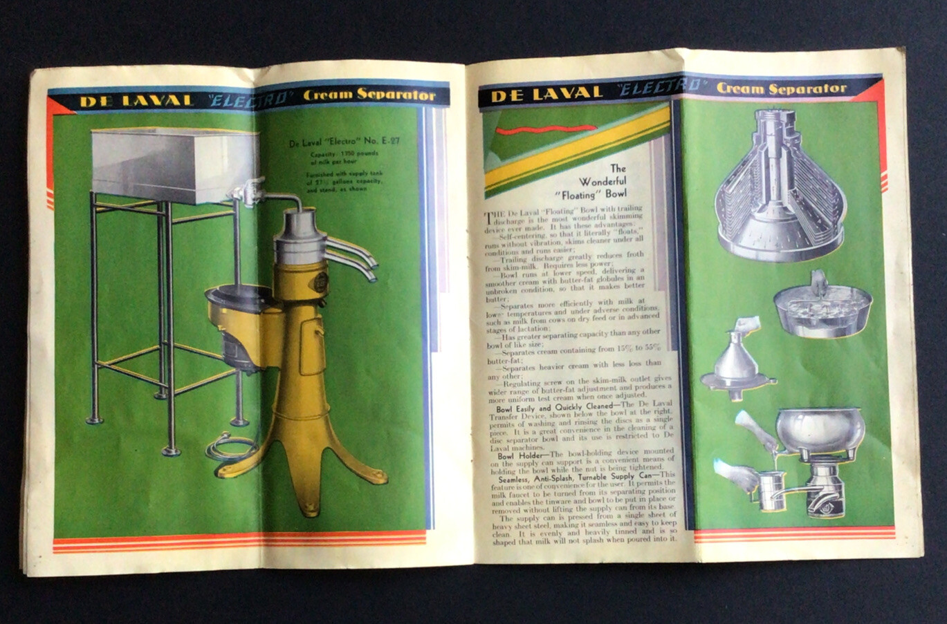 1930? De Laval “Electro” Cream Separator advertising Brochure Booklet