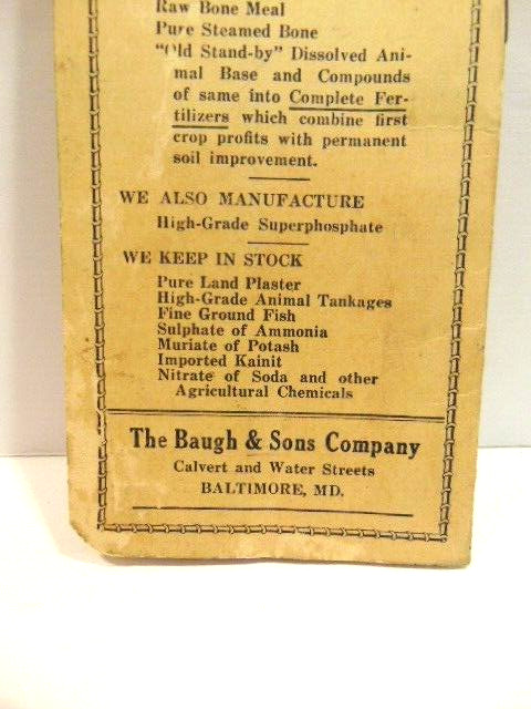 old Baugh & Sons /Arthur Ebright Mt. Pleasant Mills, Pa advertising notebook