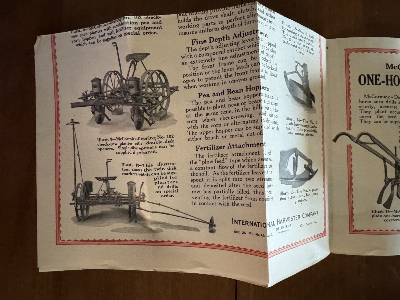 McCormick Searing 1831 1931 Corn Planter Brochure Color Illus Fold Out Farm