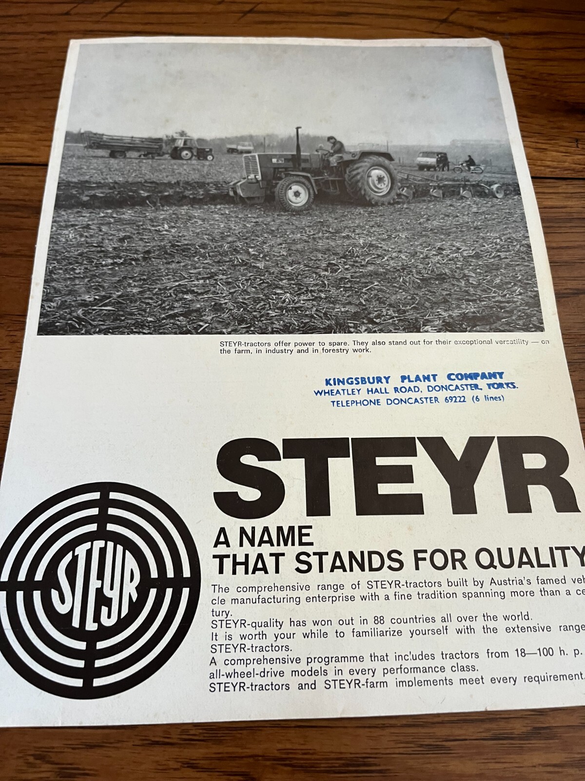 Steyr 86 430 540 650 870 1090 Tractor Brochure AMIL22