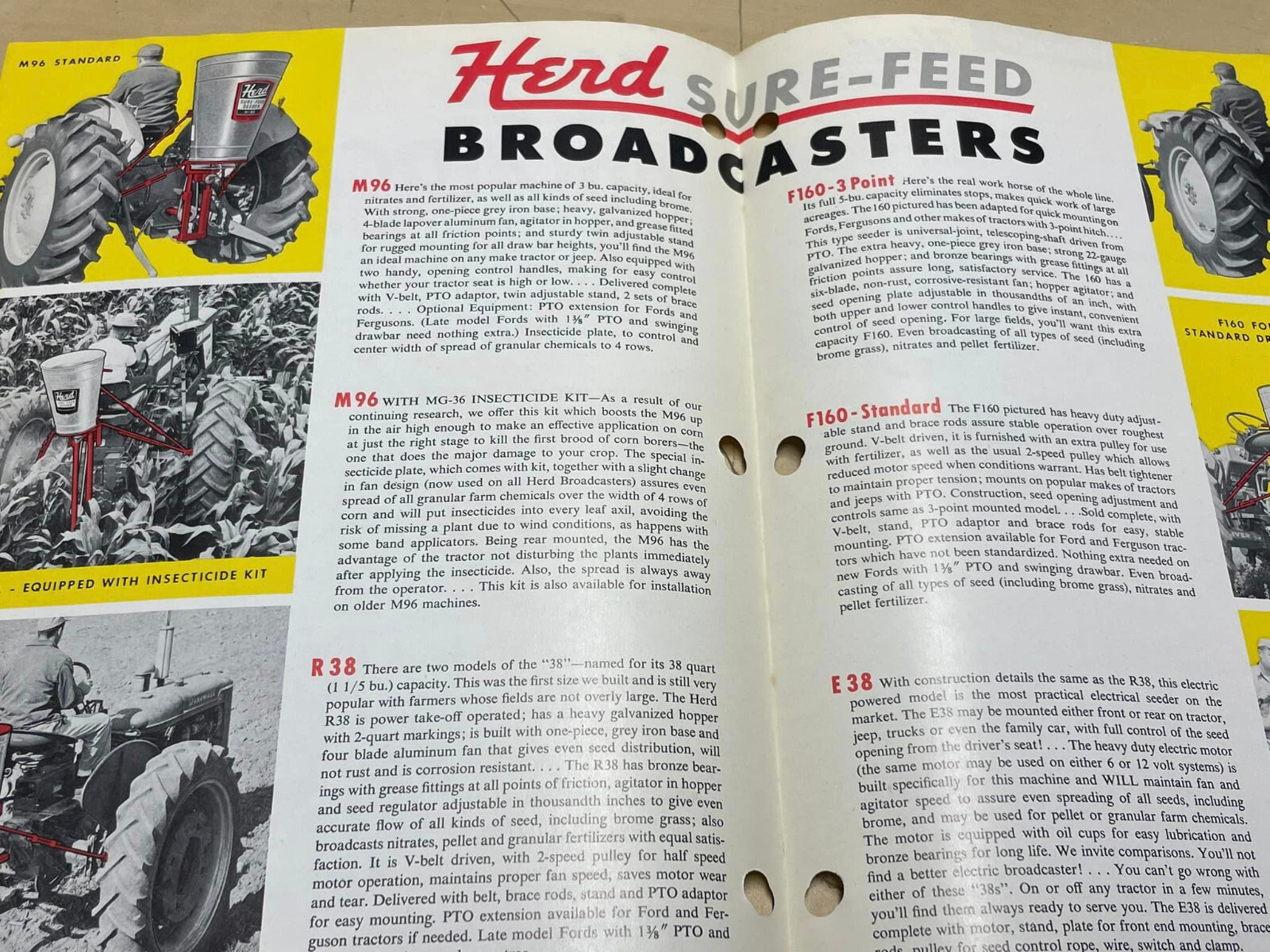 Vtg Herd Sure-Feed Broadcasters Granular Seed Distributor Brochure & Price List