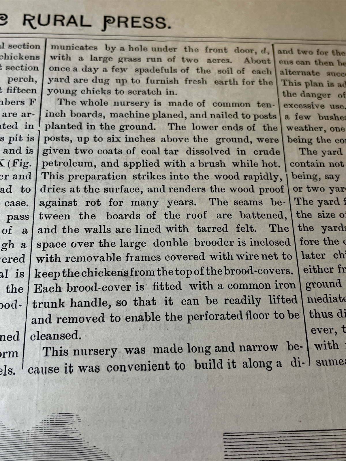 1883 Renwick’s Chicken Nursery Farm Advertising Engraving & Article – 10×15