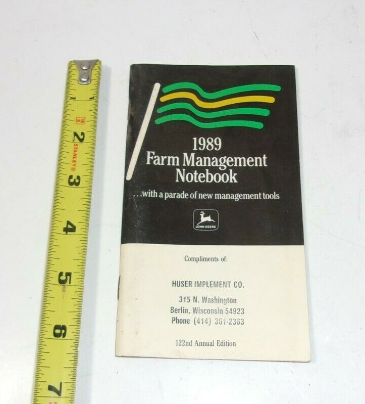 Farmers Pocket memo Advertising John Deere Agriculture 1989 Vintage Book Farm