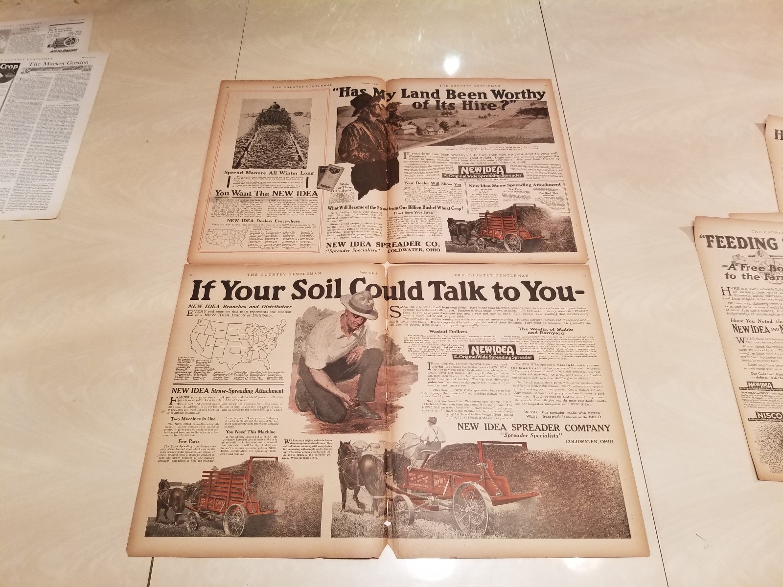 The New Idea Spreader Company 1916-1920 The Country Gentleman 19 print ads