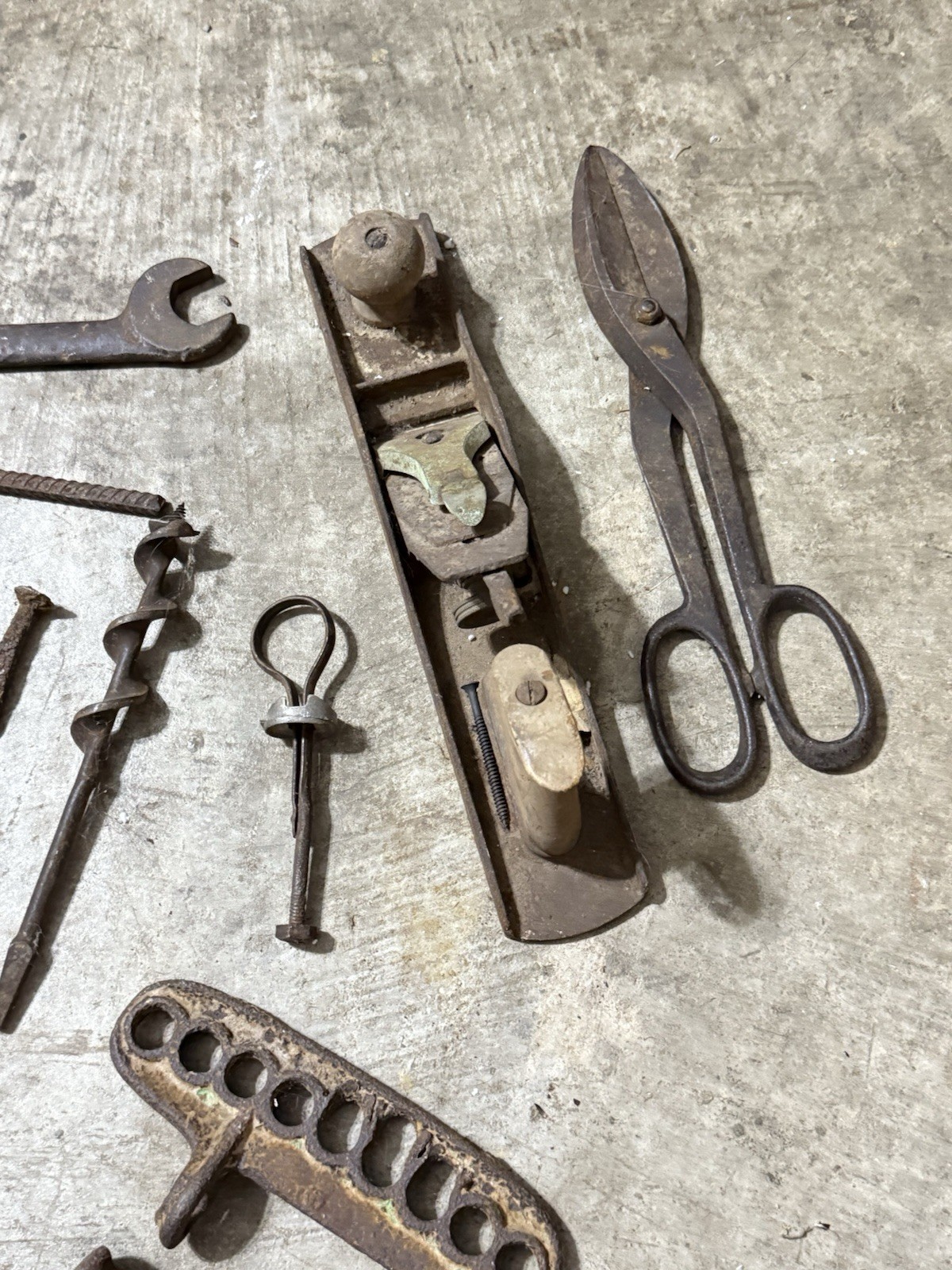 Old Rusty Farm Implements And Tools. Decorative Vintage