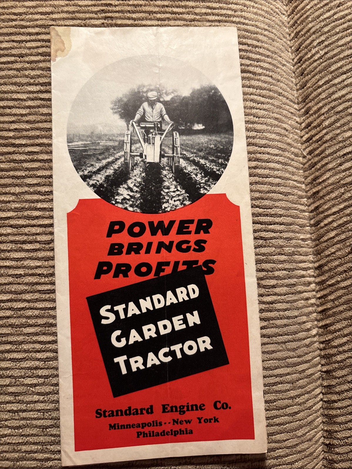 Standard Engine Co Minneapolis MN 1931 Brochure For A Standard Garden Tractor