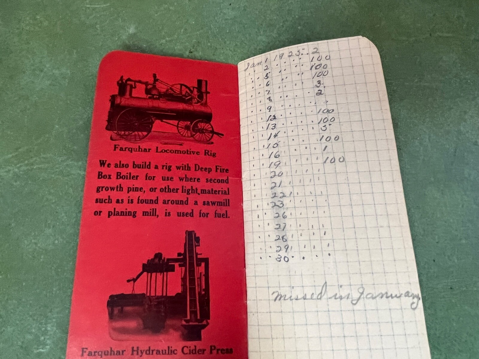 Original Farquhar Farm Equipment Pocket Notebook York PA