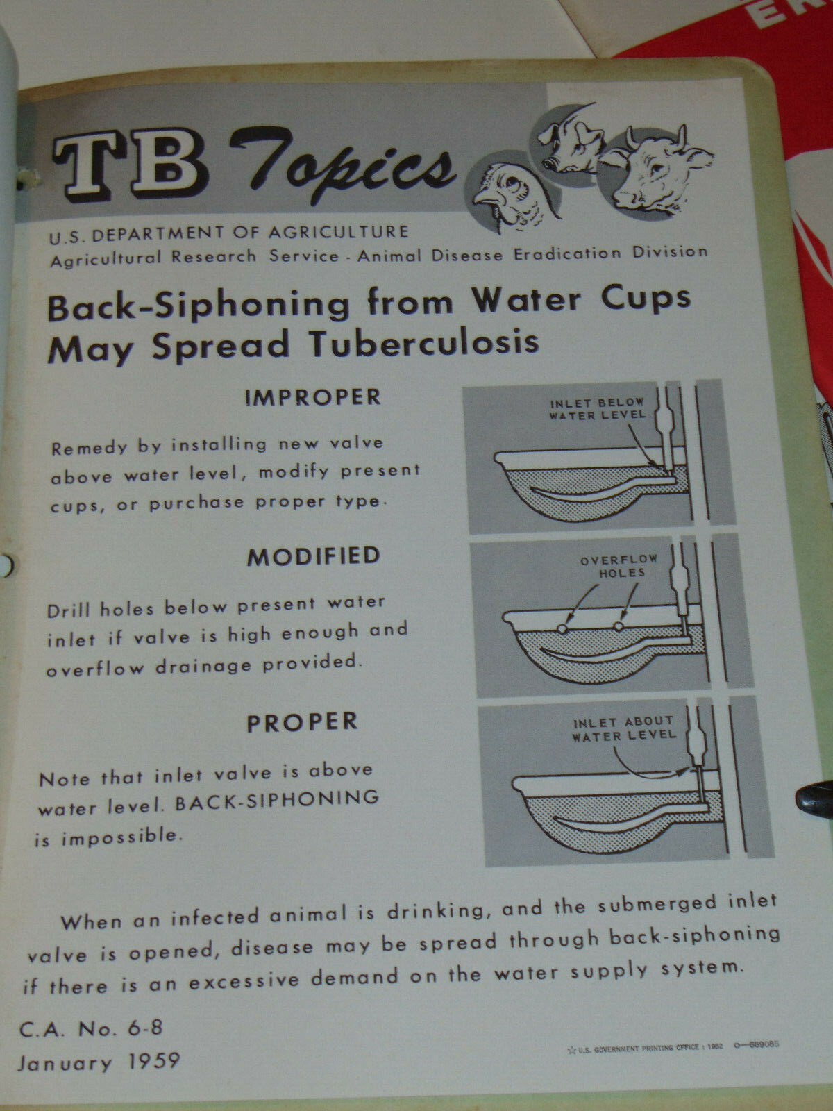 VINTAGE 1950s-60s USDA ANIMAL TUBERCULOSIS ERADICATION TB MANUAL! SMALL POSTERS!