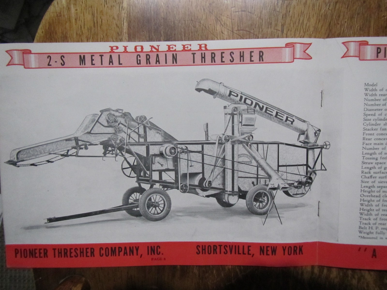 Early 1900&rsquo;s Pioneer Thresher Brochure-Shortsville,NY Farm Implement Rarely Seen