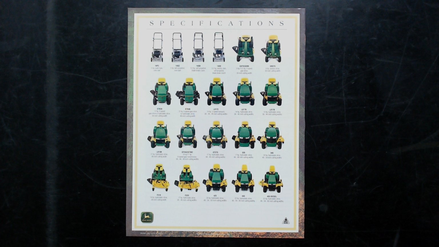 John Deere Mulching Systems Brochure Vintage Lawn Mowers Spec Sheet