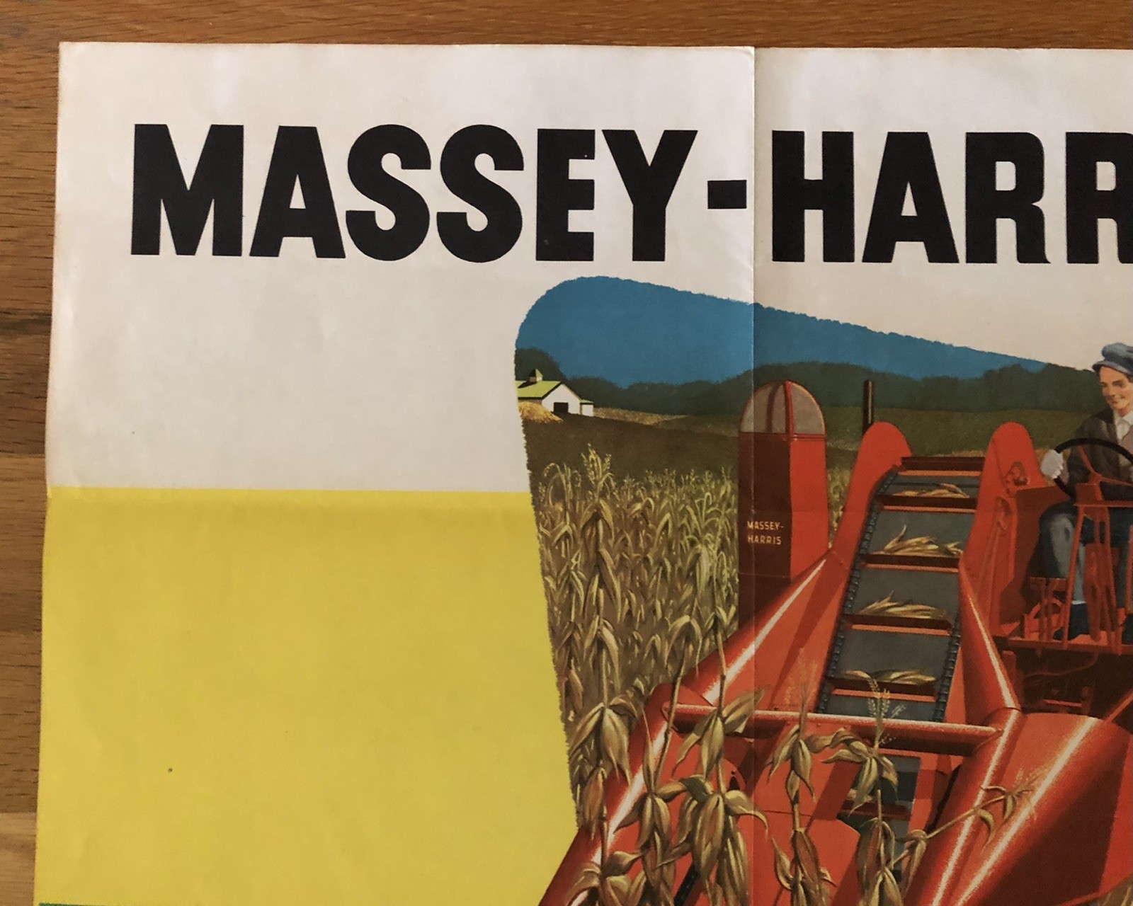 Vintage Massey Harris Self Propelled Corn Picker Dealer Brochure Poster