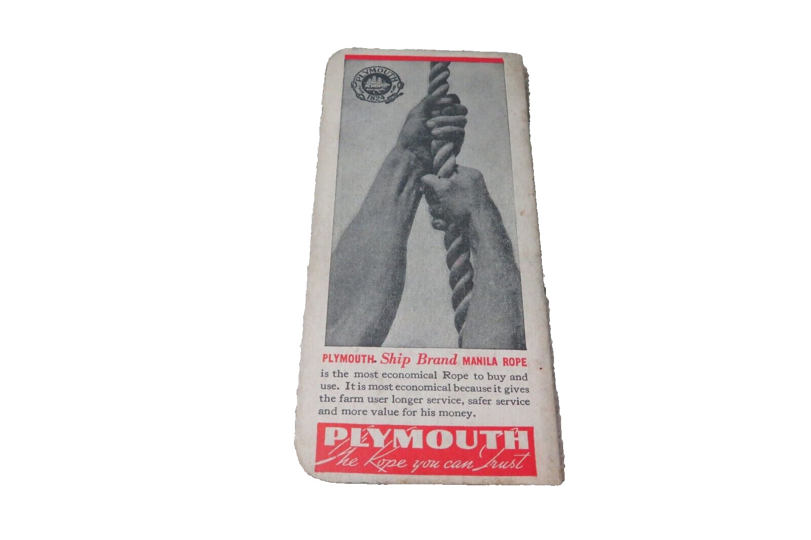1939 Plymouth Binder Twine Pocket Notebook Plymouth Cordage Co No. Plymouth Mass