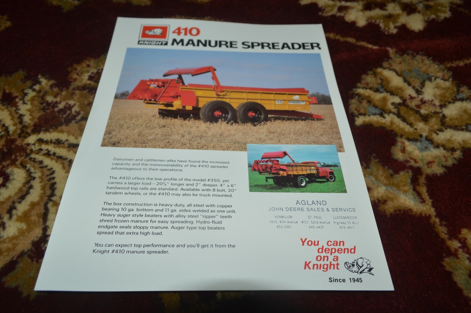Knight 410 Manure Spreader Brochure FCCA