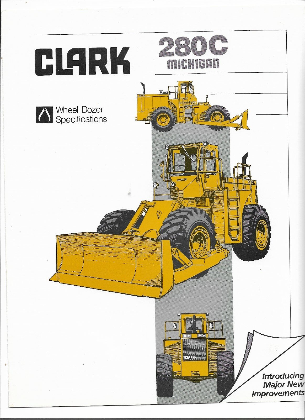 Original Clark Michigan 280C Wheel Dozer Sales Brochure Bulletin WD280 Sep. 1984