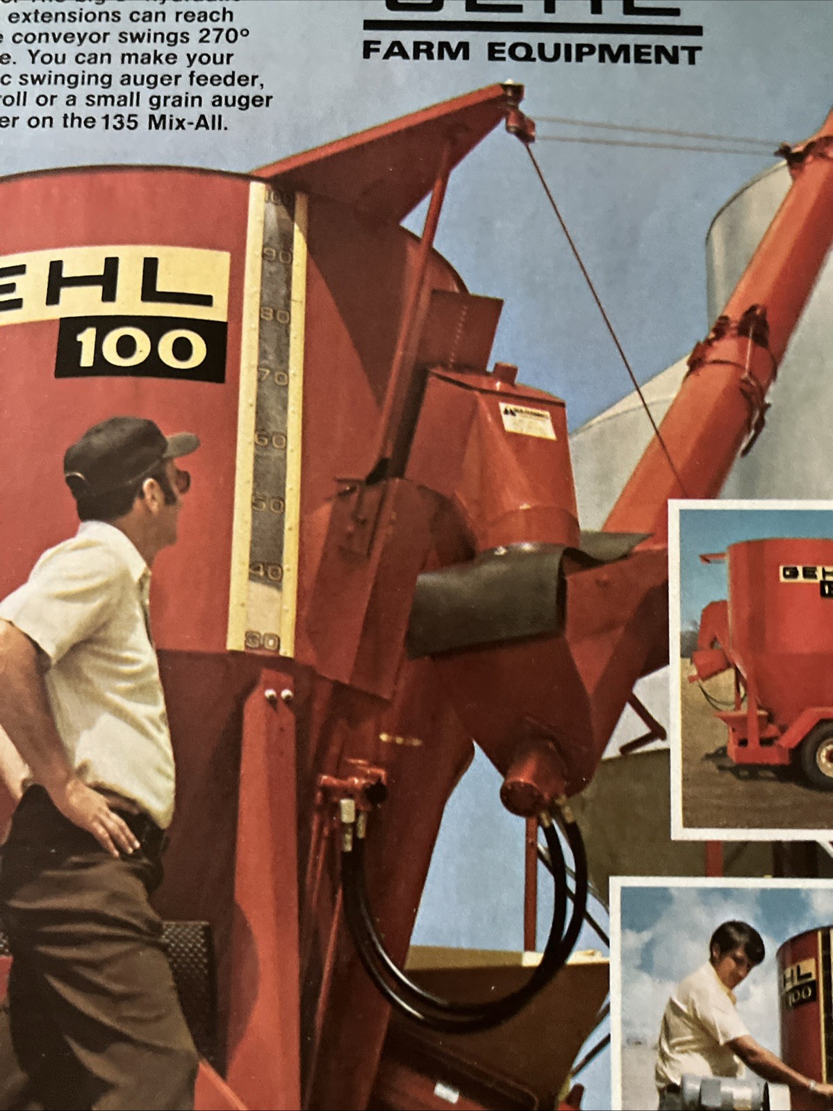 GEHL Farm Equipment Print Advertisement Hydraulic Mix All 1980 8×10