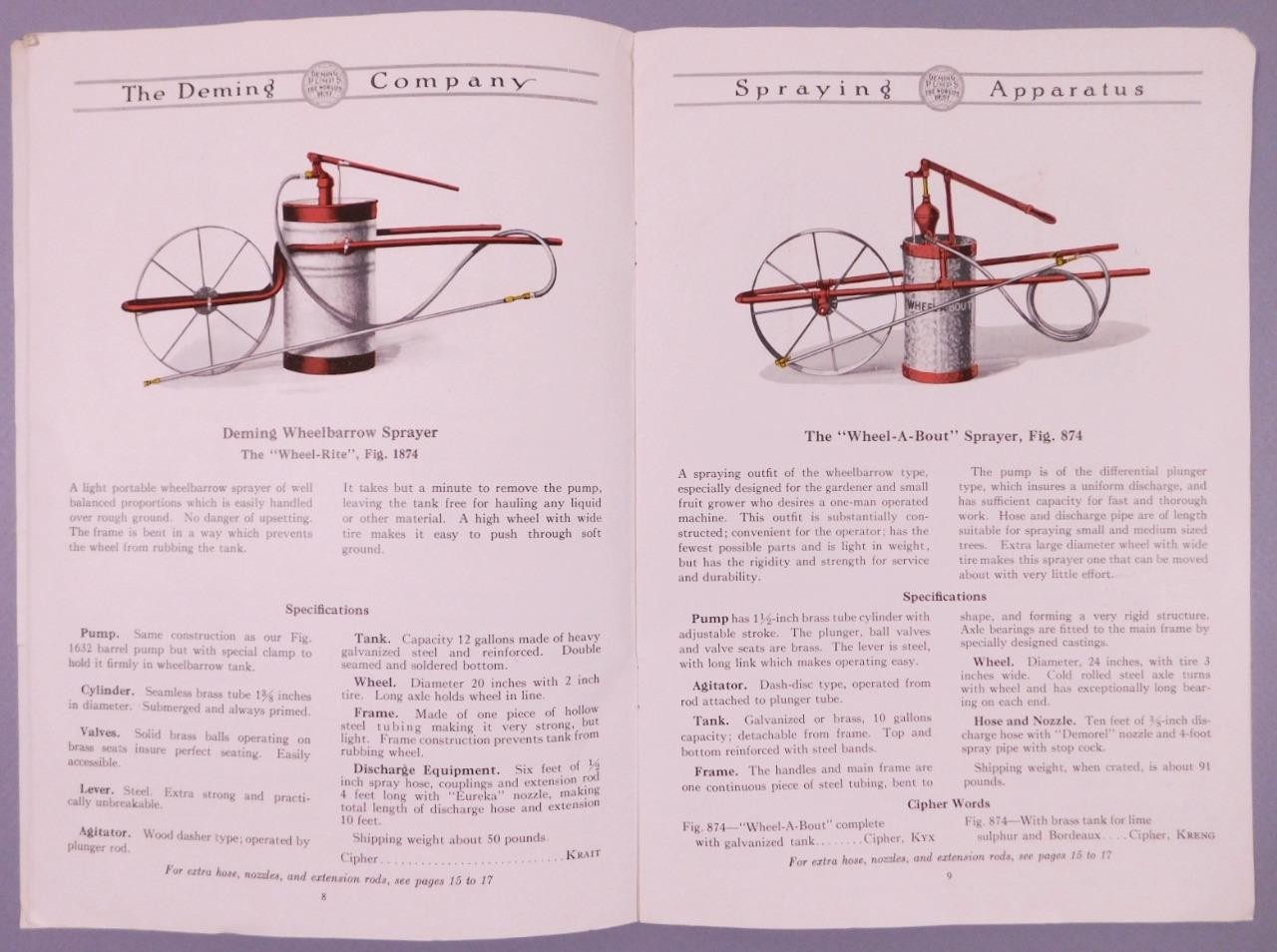1928 Deming Sprayer Catalog Special Letter & Order Form w Prices Salem OH D2F11
