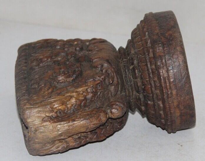 Antique Wooden Agricultulal Seed Spreader Bijni Original Old Hand Carved