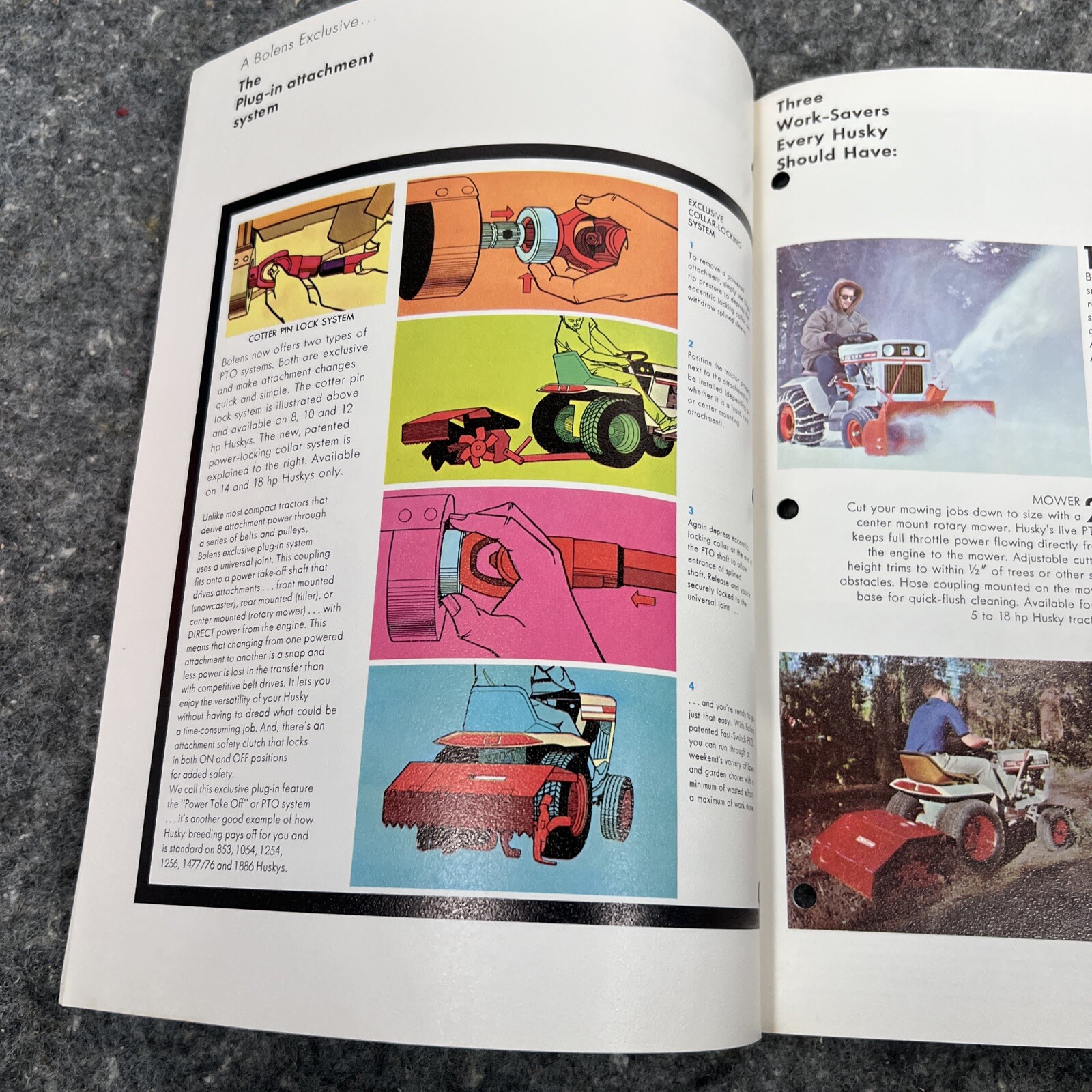 Bolens Husky Big Tractor Full Color Brochure 1886 1477 1476 1256 1054 853 813