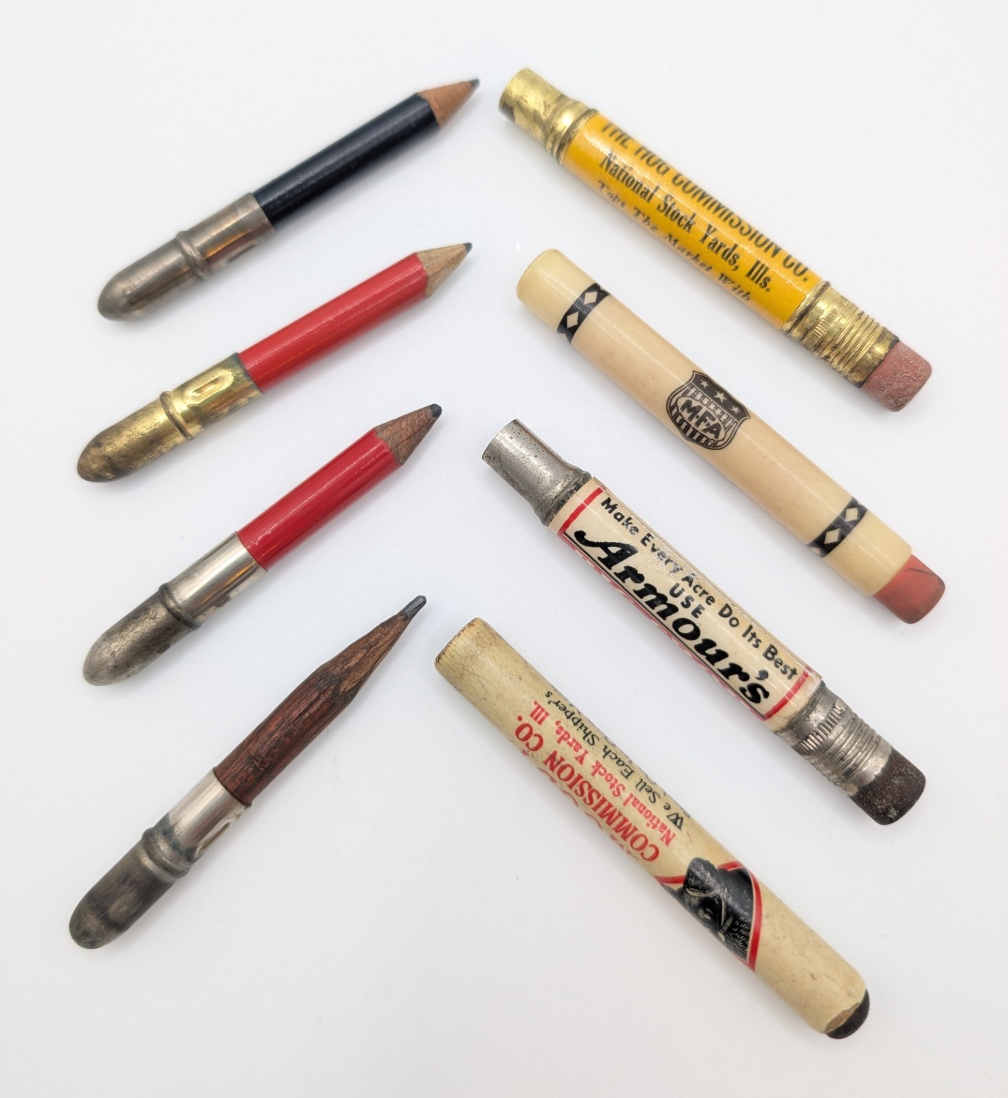 Vtg Hog Livestock Commission 4 BULLET PENCILS Advertising Illinois