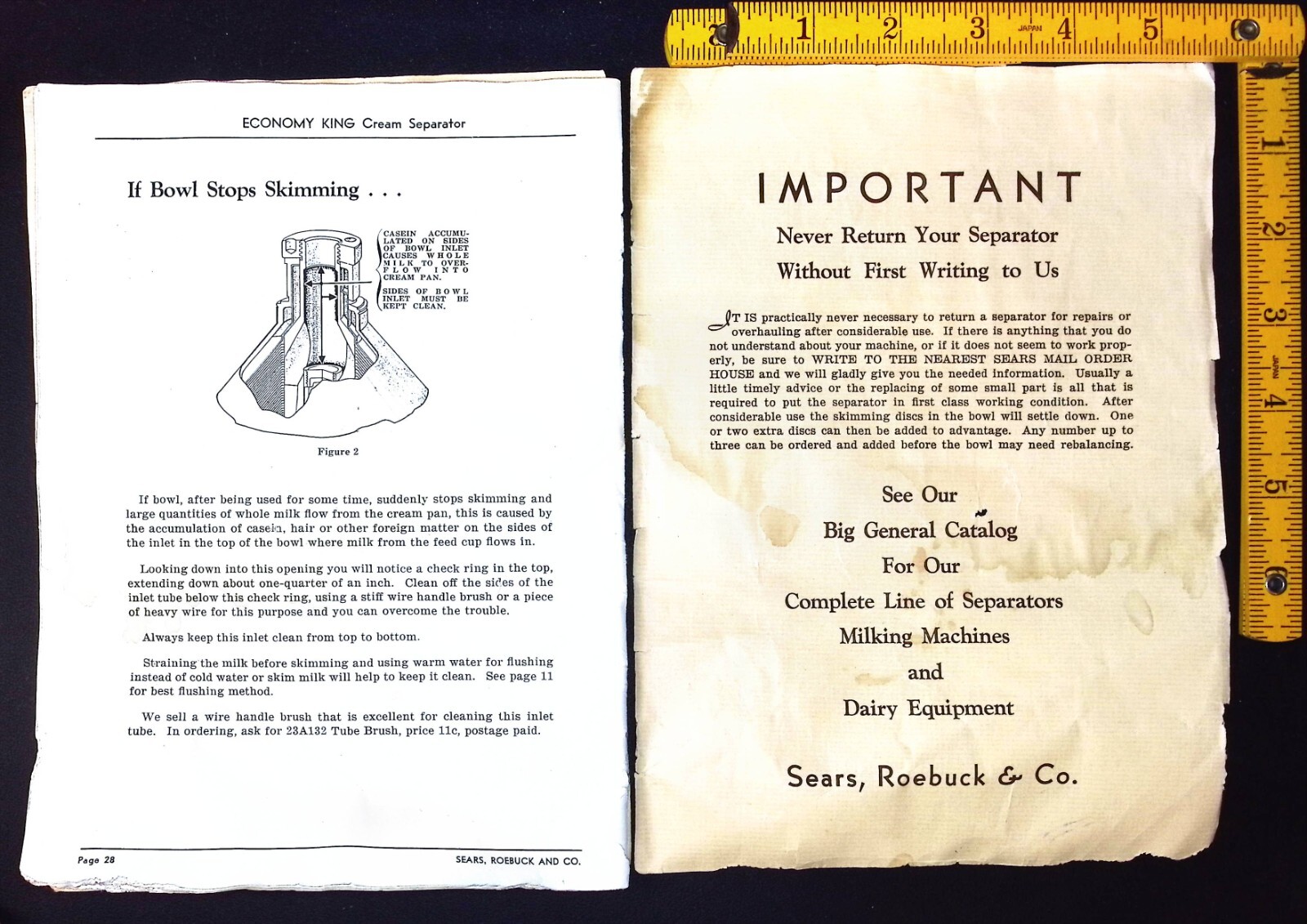 Sear, Roebuck – Economy King Cream Separator Instruction Manual – Vintage 1920&rsquo;s