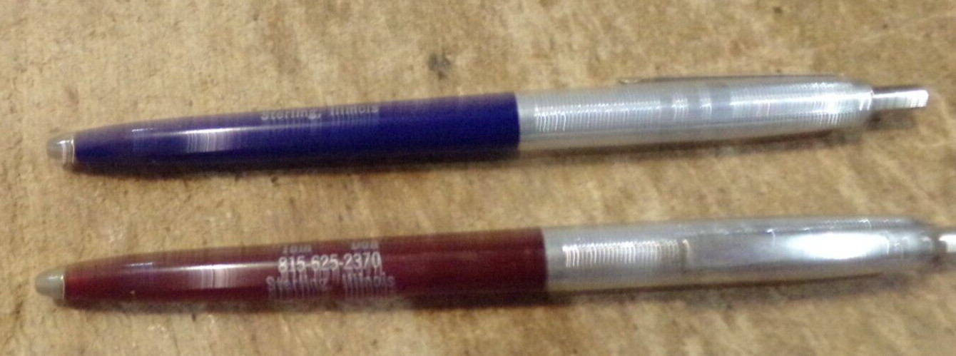 2-lot vintage weidel bros. trucking sterling,il. pens in good shape used