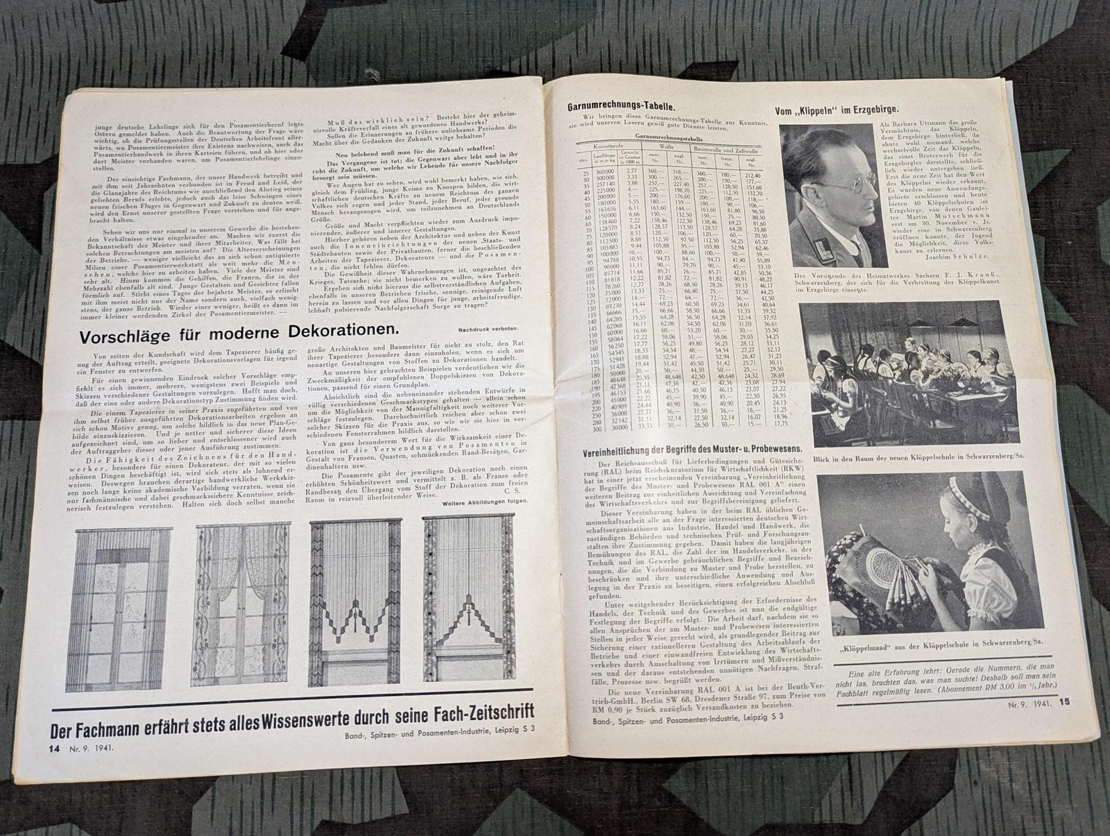 Vintage WWII German May 1941 Machinery Trade Journal Textile Industry Magazine