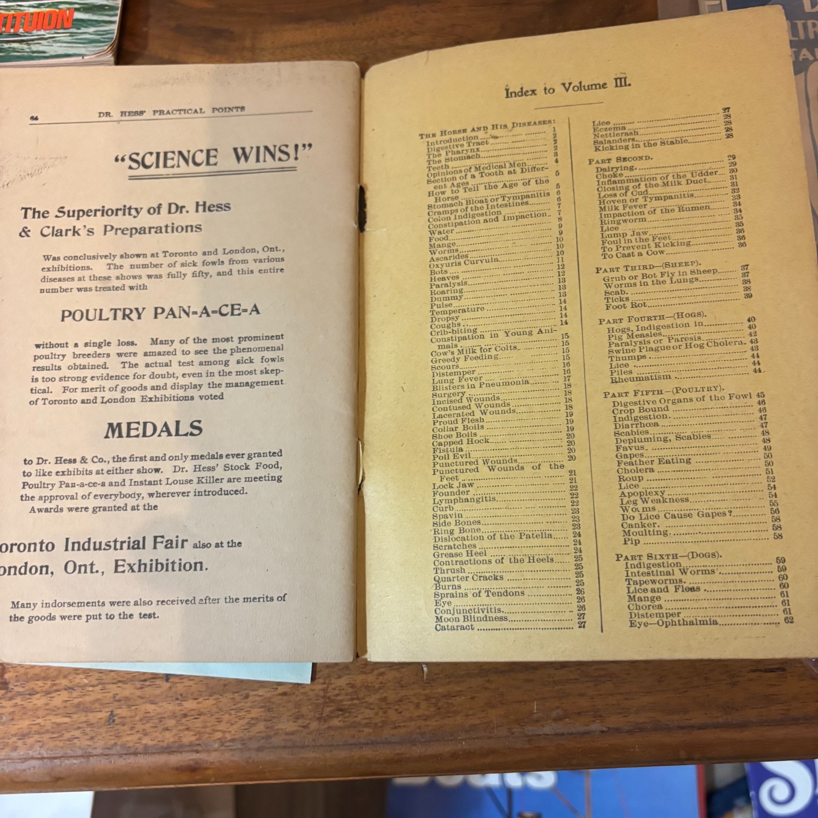 Lot of 2 Dr Hess Practical Points Farmers Horsemen Dairymen Poultrymen Booklet