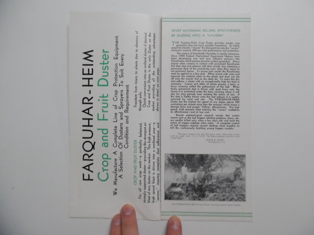 c.1930s IRON AGE Farm Tractor Power Sprayer Duster Brochure A.B Farquhar Vintage