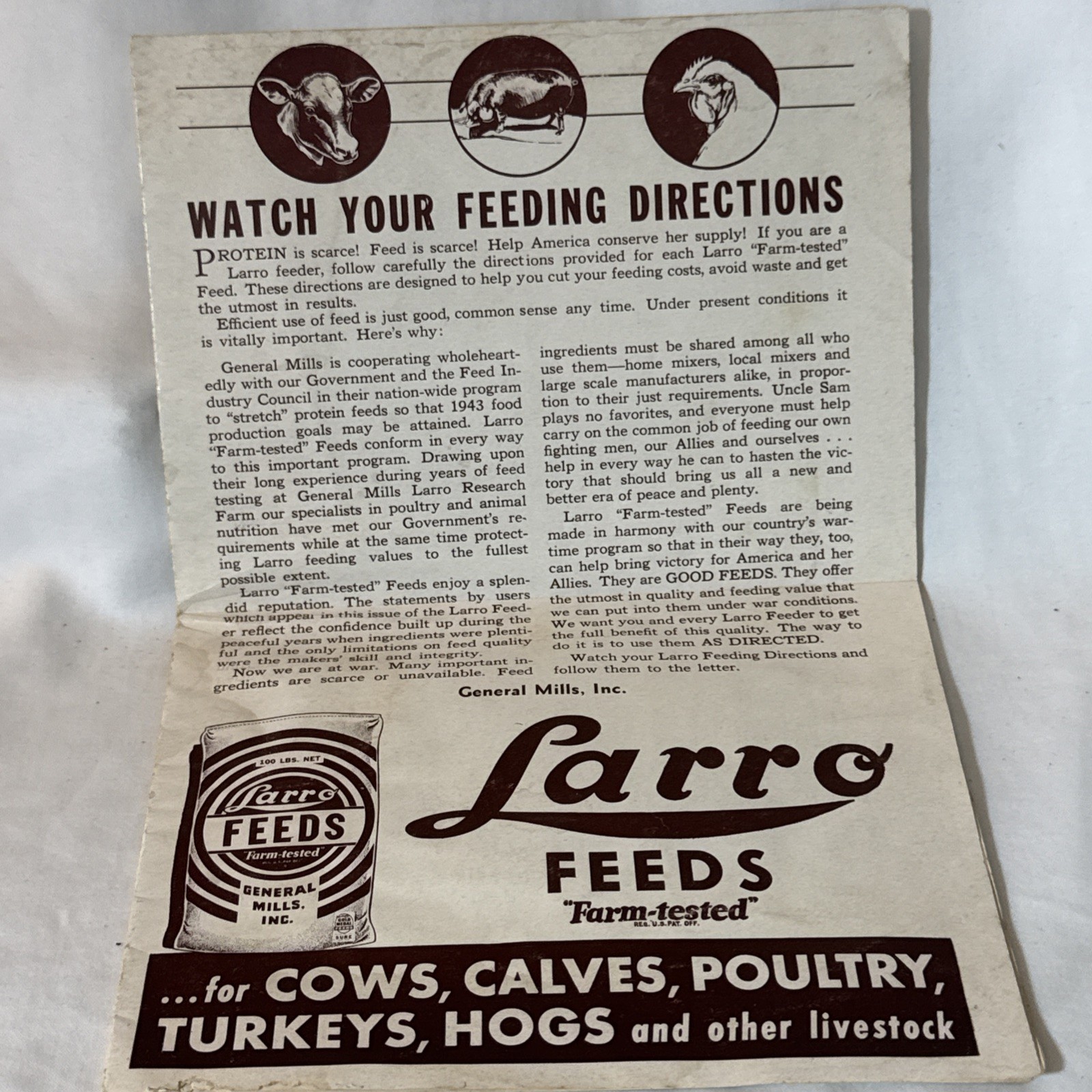 VTG General Mills The Larro Feeder 1943 Newsletter Vintage
