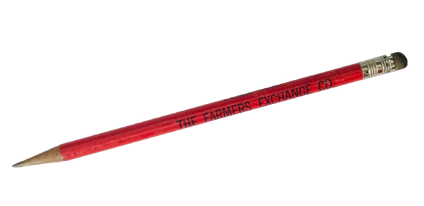 Vtg Farmers Exchange Chatfield OH Phone 4016 Livestock Elevator Promo Pencil Red