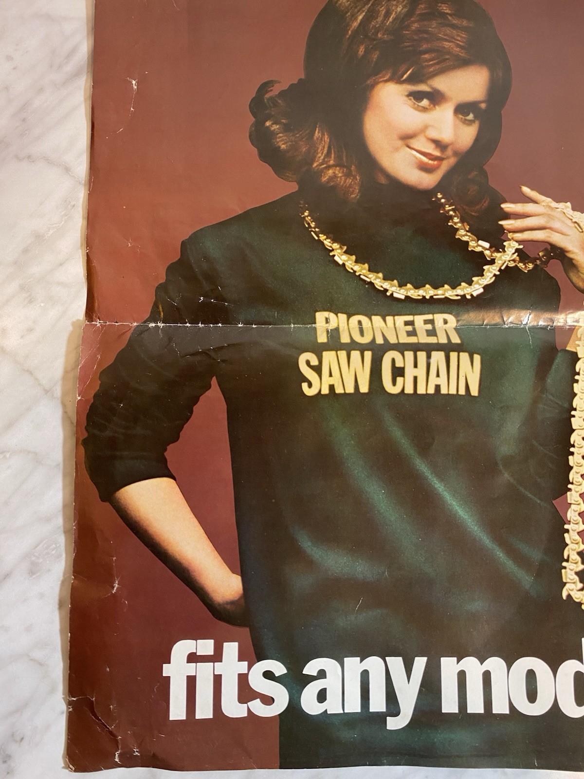 Vintage Pioneer Chain Saws – Saw Chain Advertising Poster Sign 18&Prime;x14&Prime;