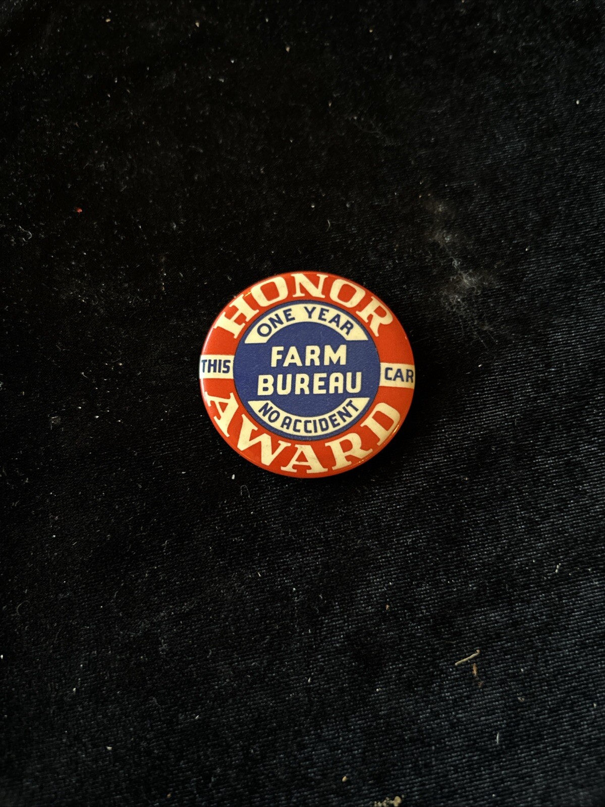 Vintage FARM BUREAU PIN Honor Award 1 Year No Accident Old