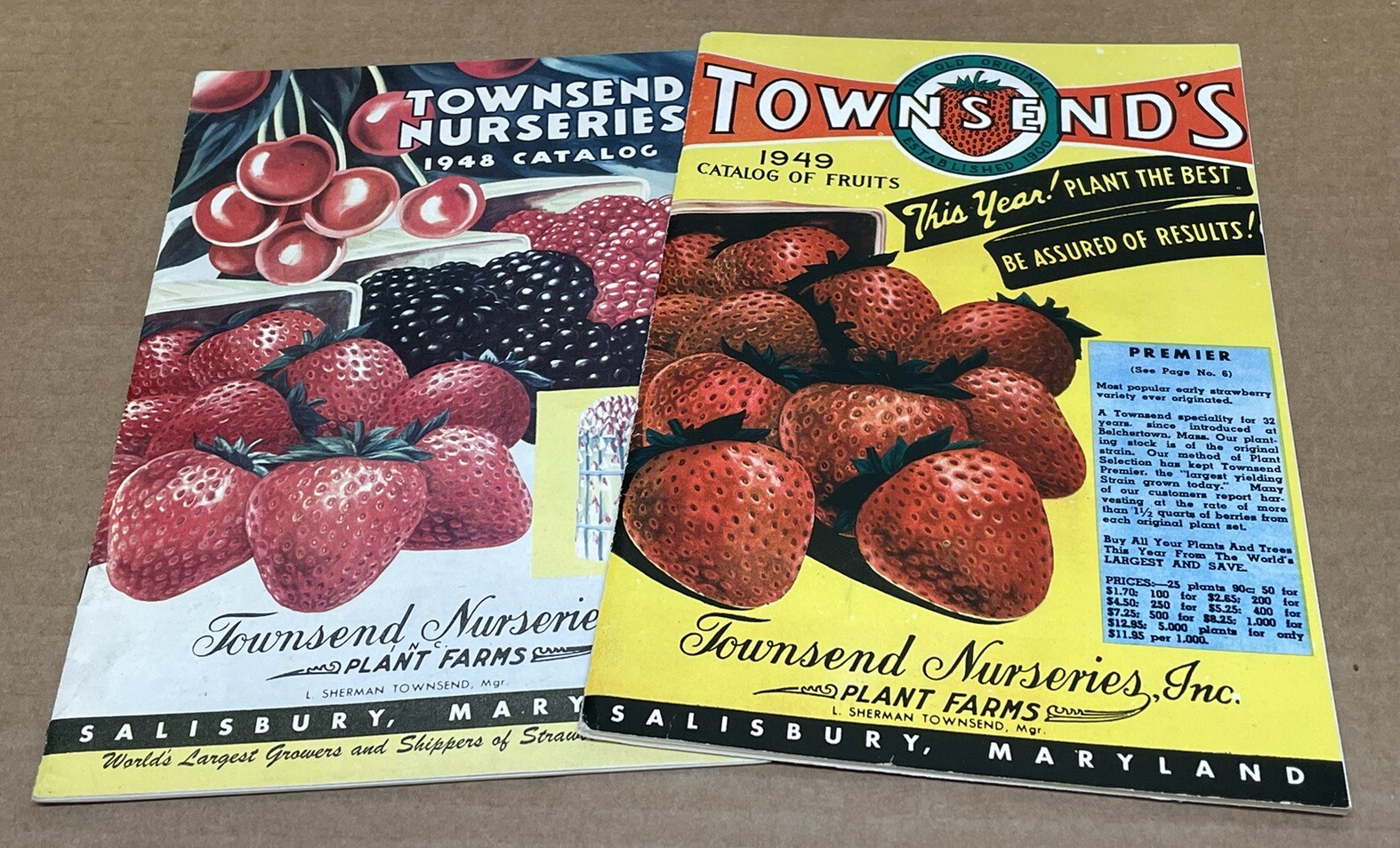 Vtg 1948 1949 Townsend Nurseries Salisbury, Maryland Garden Catalog Lot RARE
