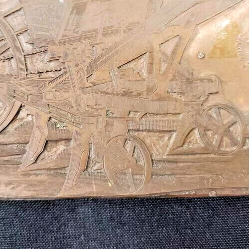 1889 McKay & Co. « Little Hocking Valley » Plow Works copper Print Plate / Block