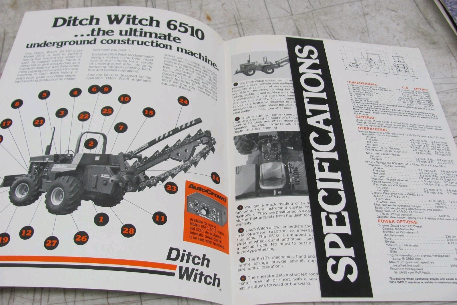 1987 Ditch Witch 6510 Sales Brochure L-6510-6