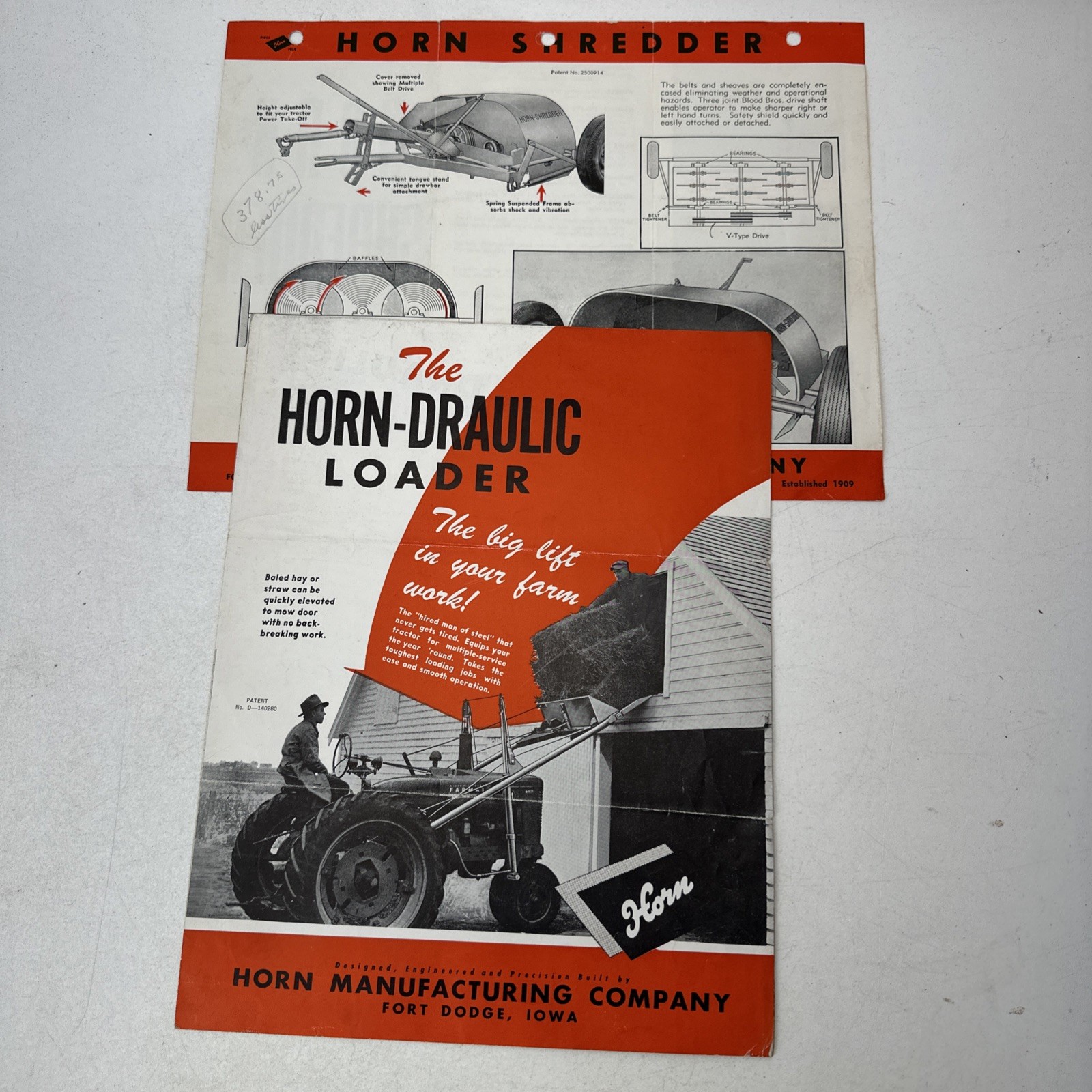 Horn-Draulic Loader Horn Shredder Manufacturing Company Fort Dodge Iowa Ad Paper