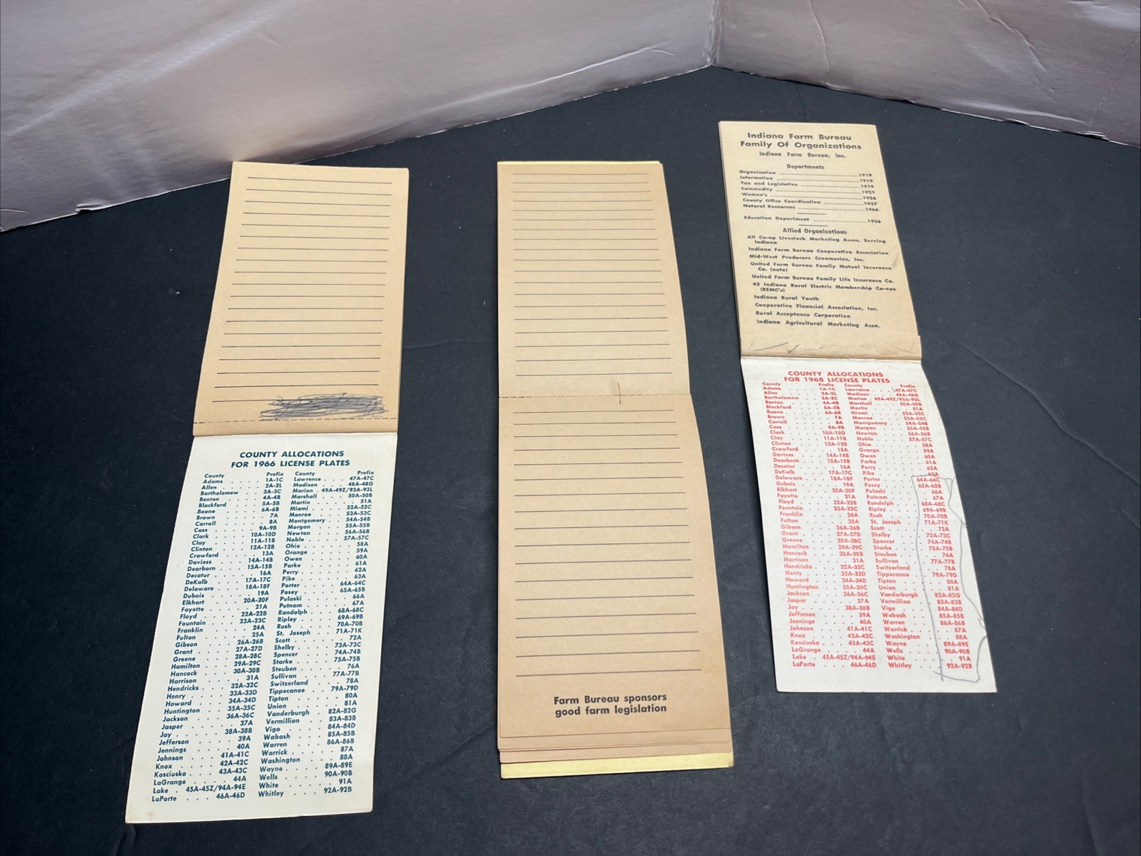 Three Vintage 1960S Indiana Farm Bureau Information/Notebooks