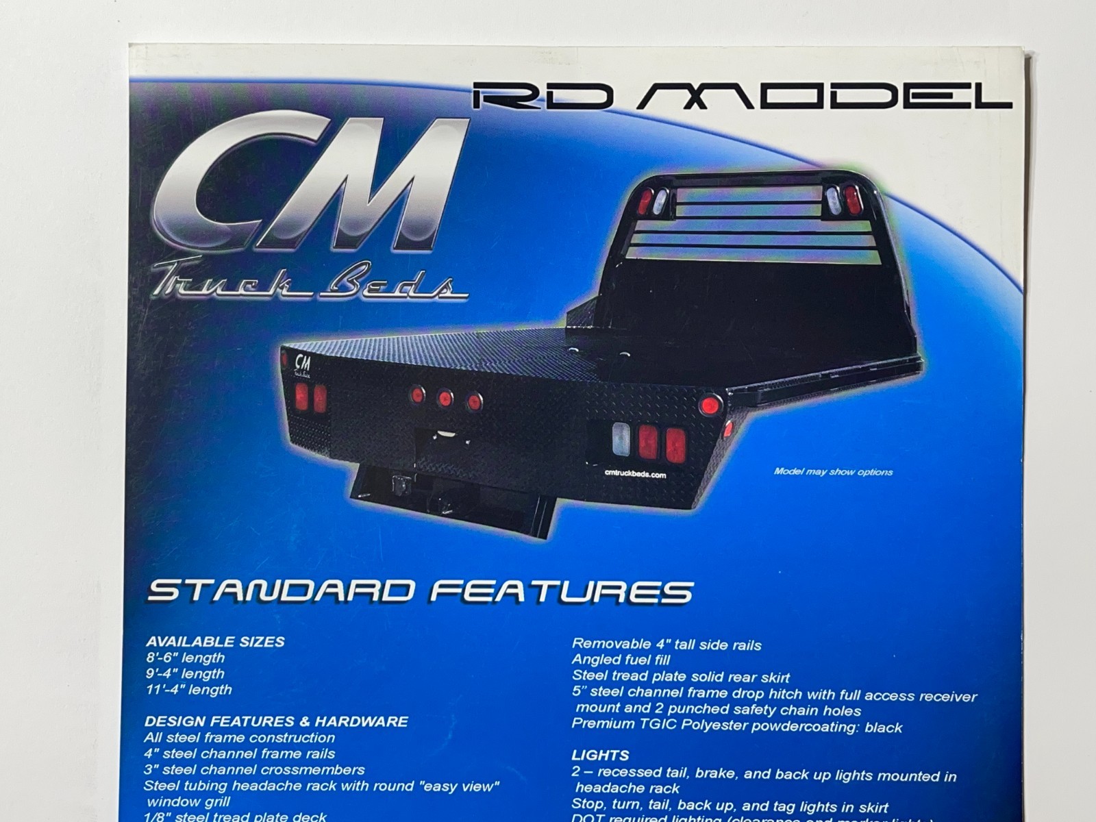 CM Truck Beds For Pickup Trucks Sales Brochure *Showroom Sales Page*