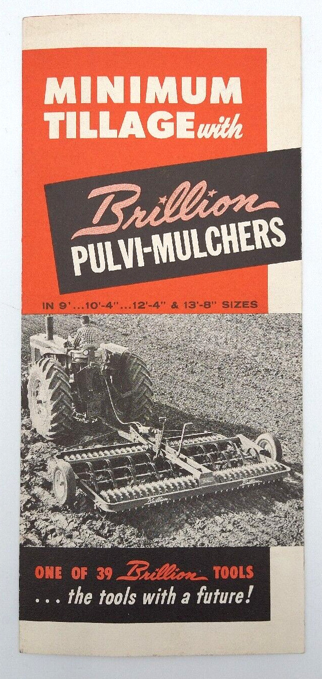 VTG 1960s BRILLION IRON WORKS Pulvi Mulchers Brochure Farm Tools
